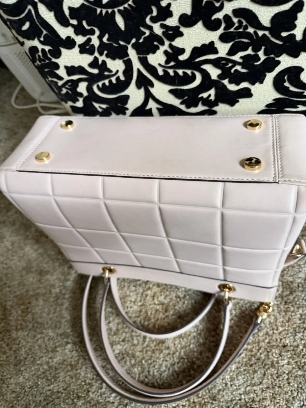 Michael Kors Pale Pink Quilted Satchel with Gold Hardware - Picture 2 of 4